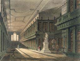 Drawing leading to The Library of All Souls College in University of Oxford, England